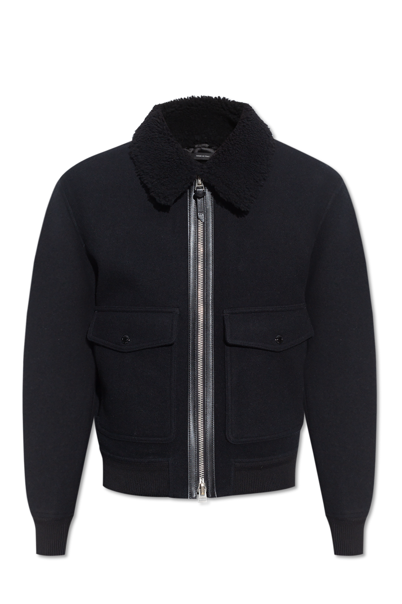 Black Wool TONIC jacket with fur collar Tom Ford - KANGHYUK